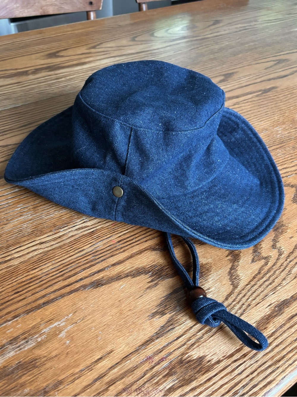 Wyeth Birdie UPF 50 Sun Rated Packable Denim Strap Bucket Hat One Size